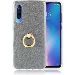 Mobigear Glitter Ring Xiaomi Mi 9 TPU flexible Carcasa con anillo - Negro