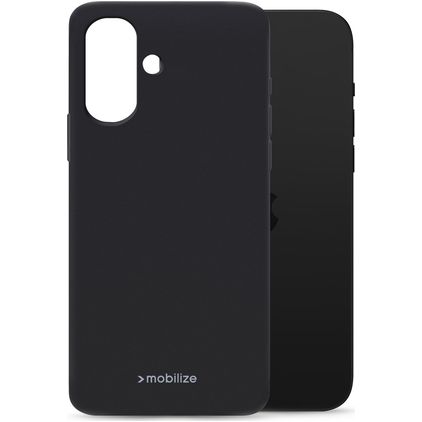Mobilize Rubber Gelly iPhone 16 Plus TPU flexível Capa traseira - Preto