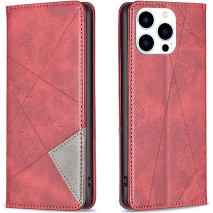 Mobigear Rhombus Slim iPhone 16 Pro Cover a libro - Rosso
