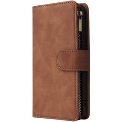 Mobigear Zipper Huawei P40 Wallet case - Brown
