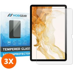 Mobigear Samsung Galaxy Tab S8 Plus Cristal templado Protector de pantalla - Compatible con fundas (pack de 3)