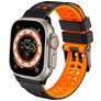 Mobigear Aero Armor Correa Silicona Cierre de hebilla para Apple Watch - 49/46/45/44 mm - Negro / Naranja