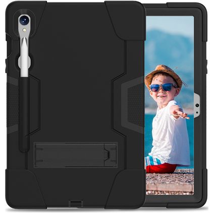 Xccess Survivor Essential Samsung Galaxy Tab S9 Fodral Hårdplast / Silikon Skal + Pennhållare + Ställ - Svart