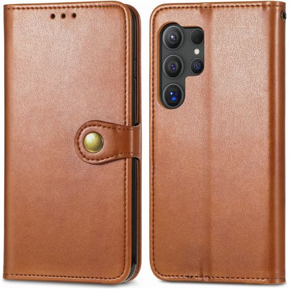Mobigear Snap Button Samsung Galaxy S25 Plus Wallet case - Brown