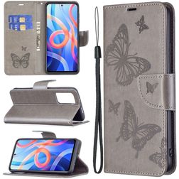 Mobigear Butterfly POCO M4 Pro 5G Pungetui med Seddelrum - Grå