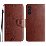 Mobigear Flowers Samsung Galaxy A36 Pungetui med Seddelrum - Brun