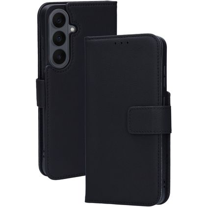 Mobiparts Wallet Samsung Galaxy S26 FE MagSafe Pravá kůže Knížkové pouzdro Peněženka - Černá