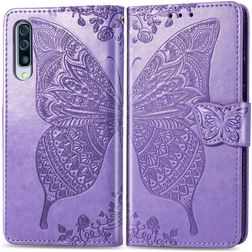 Mobigear Butterfly Samsung Galaxy A70 Wallet case - Purple