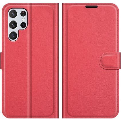 Mobigear Classic Samsung Galaxy S22 Ultra Funda tipo libro Cartera - Rojo