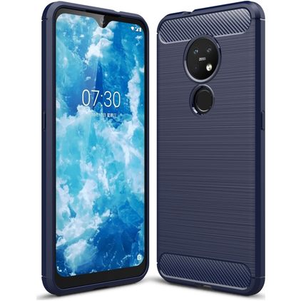 Mobigear Brushed Slim Nokia 7.2 TPU flexible Carcasa - Azul marino