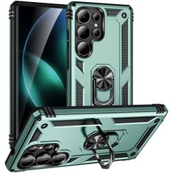 Mobigear Armor ring Samsung Galaxy S25 Ultra Plástico rígido Capa traseira Antichoque com anel - Verde