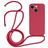 Mobigear Lanyard iPhone 14 Plus Silikone Cover med snor - Bordeaux