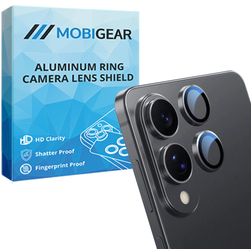 Mobigear Single Samsung Galaxy S25 Edge Vidro temperado Protetor de lentes da câmara - Compatível com capas - Preto