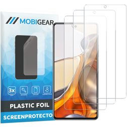 Mobigear Xiaomi 11T Película de ecrã em plástico - Compatível com capas (Pack de 3)