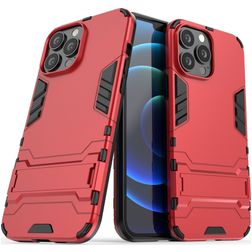 Mobigear Armor Stand iPhone 13 Pro Max Hardcase Etui plecki Wstrząsoodporne z podstawką - Czerwony