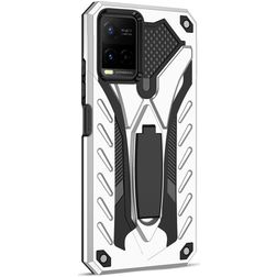 Mobigear Armor Stand Vivo Y21s Hardcase Back cover Antiurto con supporto - Argento
