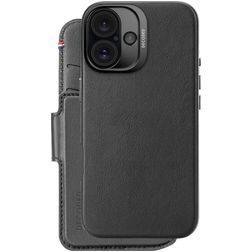 Decoded Detachable Wallet iPhone 16 MagSafe Case Genuine Leather Detachable 2-in-1 Wallet Case Wallet - Black
