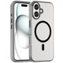 Mobigear Shockproof iPhone 16 MagSafe TPU flexível Capa traseira - Transparente / Preto