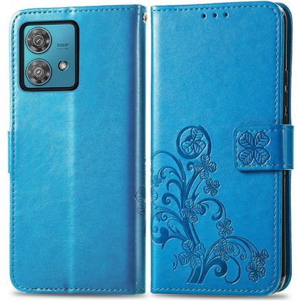 Mobigear Clover Motorola Edge 40 Neo Wallet case - Blue