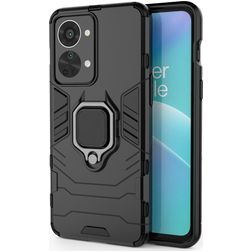 Mobigear Armor Ring OnePlus Nord 2T 5G Funda Plástico rígido Carcasa Antigolpes con anillo - Negro