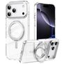 Mobigear Frosted Mag iPhone 17 Pro MagSafe Hard Case Back cover with Stand - Silver