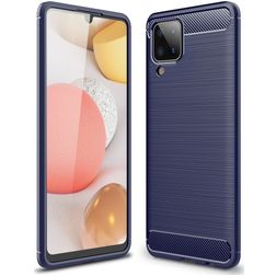 Mobigear Brushed Slim Samsung Galaxy A12 Flexibilní TPU Zadní kryt - Modrá