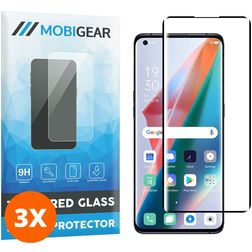 Mobigear Premium OPPO Find X3 Pro Cristal templado Protector de pantalla - Compatible con fundas - Negro (pack de 3)