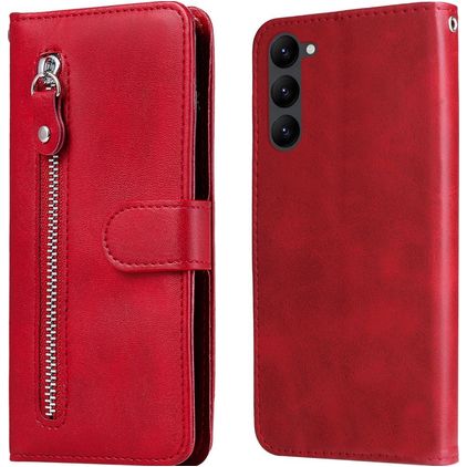 Mobigear Zipper Samsung Galaxy S23 Funda tipo libro Cartera - Rojo