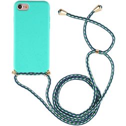 Mobigear Lanyard iPhone SE (2020) Flexibilní TPU Kryt se šňůrkou - Tyrkysová