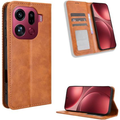 Mobigear Sensation OPPO Find X9 Pro Cover a libro portafoglio - Marrone