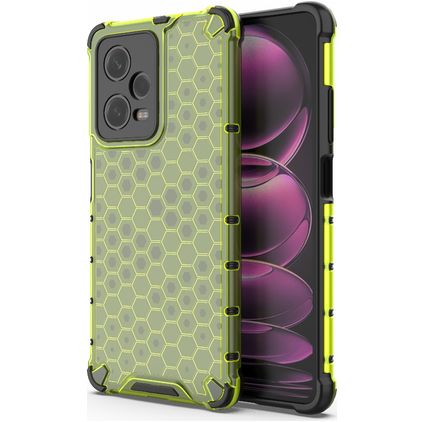Mobigear Honeycomb POCO X5 Pro Funda Plástico rígido Carcasa Antigolpes - Verde