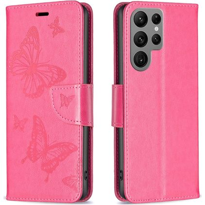 Mobigear Butterfly Samsung Galaxy S24 Ultra Cover a libro portafoglio - Rosso