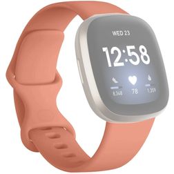 Mobigear Sport Dual Silikone Fitbit Versa 3 Urrem Stiftlukning - Orange