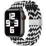 Mobigear Braided Nailon Apple Watch Ranneke Säädettävä taittolukko - 49/46/45/44 mm - Musta / Valkoinen