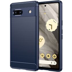 Mobigear Brushed Slim Google Pixel 7a Fleksibel TPU Bagsidecover - Blå