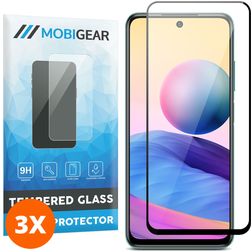Mobigear Premium Xiaomi Redmi 10 5G Vidro temperado Película de ecrã - Compatível com capas - Preto (Pack de 3)