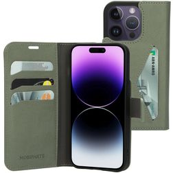 Mobiparts Classic Wallet iPhone 14 Pro Pungetui med Seddelrum - Stone Green