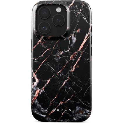 Burga Tough iPhone 16 Pro Hårdt Bagsidecover Stødsikkert - Rose Gold Marble