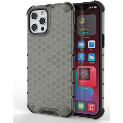 Mobigear Honeycomb iPhone 13 Pro Max Plástico rígido Capa traseira Antichoque - Preto