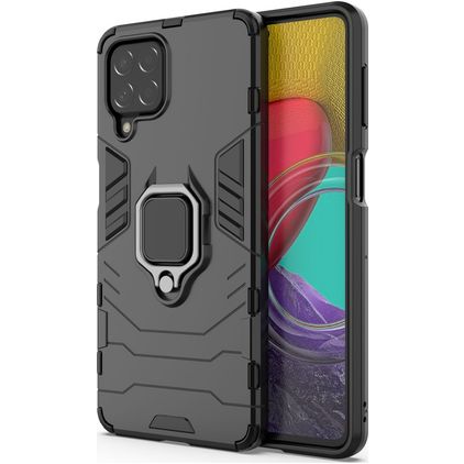 Mobigear Armor Ring Samsung Galaxy M53 Hardcase Back cover Antiurto con anello - Nero
