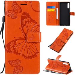 Mobigear Butterfly Sony Xperia L4 Plånboksfodral med sedelfack - Orange