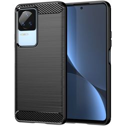 Mobigear Brushed Slim POCO F4 Fleksibel TPU Bagsidecover - Sort