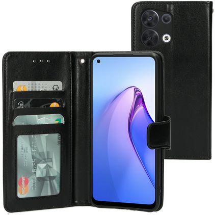 Mobiparts Classic Wallet OPPO Reno 8 Capa livro Carteira - Preto