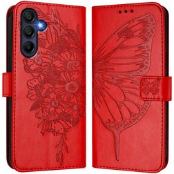 Mobigear Flowers Samsung Galaxy A17 Plånboksfodral med sedelfack - Röd