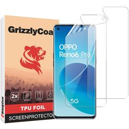 GrizzlyCoat OPPO Reno 6 Pro 5G Hydrogel TPU Screen Protector - Case Friendly + Installation Frame (2-Pack)