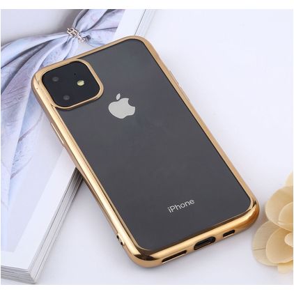 Mobigear Royal iPhone 11 TPU flexible Carcasa - Transparente / Dorado