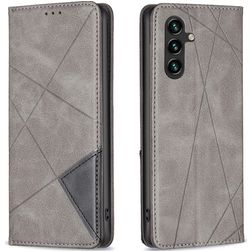 Mobigear Rhombus Slim Samsung Galaxy A35 Cover a libro - Grigio