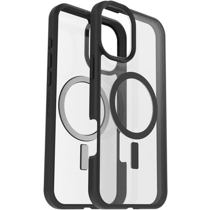 OtterBox React iPhone 16 Plus MagSafe Funda Plástico rígido Carcasa Antigolpes - Transparente / Negro