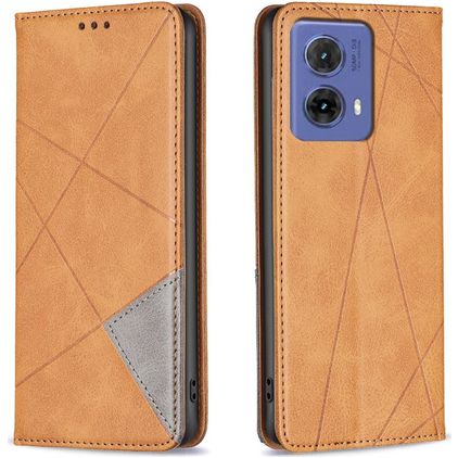 Mobigear Rhombus Slim Motorola Moto G85 Lompakkokotelo - Konjakki