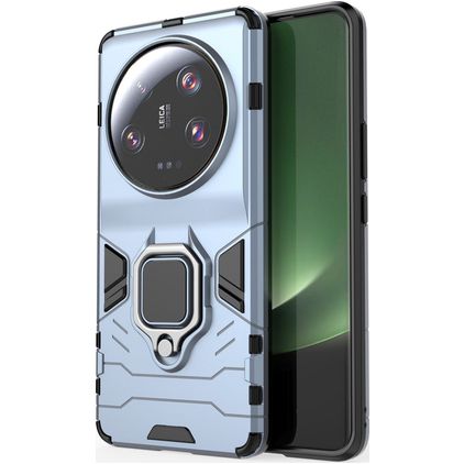 Mobigear Armor Ring Xiaomi 13 Ultra Fodral Hårdplast Skal Stötsäkert med ringhållare - Marinblå